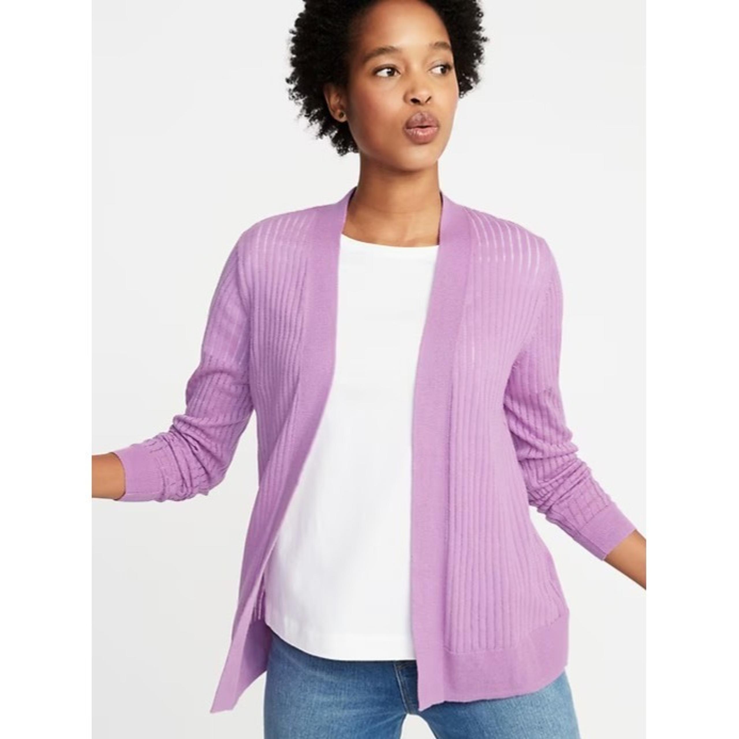 Old Navy Open Front Textured Shortie Sweater NEW Berry Pretty XXL