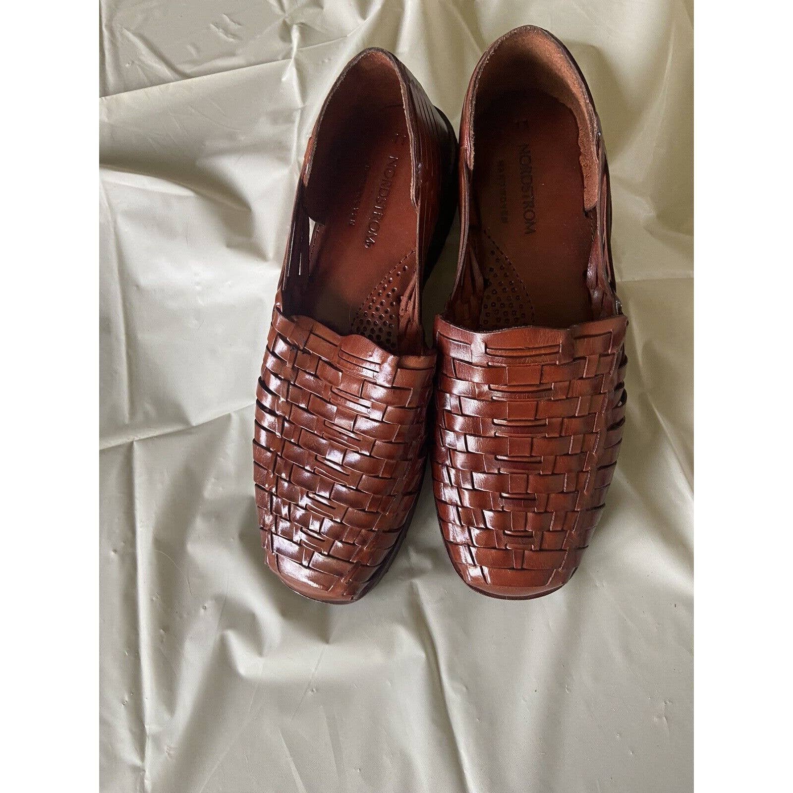Mens Nordstrom Brown Woven Sandals- Very Cool- Great Color- Size 11