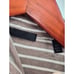 ATM Anthony Thomas Melillo Modal Ribbed Turtleneck Cream and Brown Stripe Small