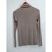 ATM Anthony Thomas Melillo Modal Ribbed Turtleneck Cream and Brown Stripe Small