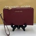 MICHAEL KORS LG DOUBLE ZIP WRISTLET WALLET PHONE HOLDER DARK CHERRY NWT