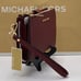 MICHAEL KORS LG DOUBLE ZIP WRISTLET WALLET PHONE HOLDER DARK CHERRY NWT