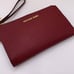 MICHAEL KORS LG DOUBLE ZIP WRISTLET WALLET PHONE HOLDER DARK CHERRY NWT