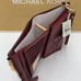 MICHAEL KORS LG DOUBLE ZIP WRISTLET WALLET PHONE HOLDER DARK CHERRY NWT