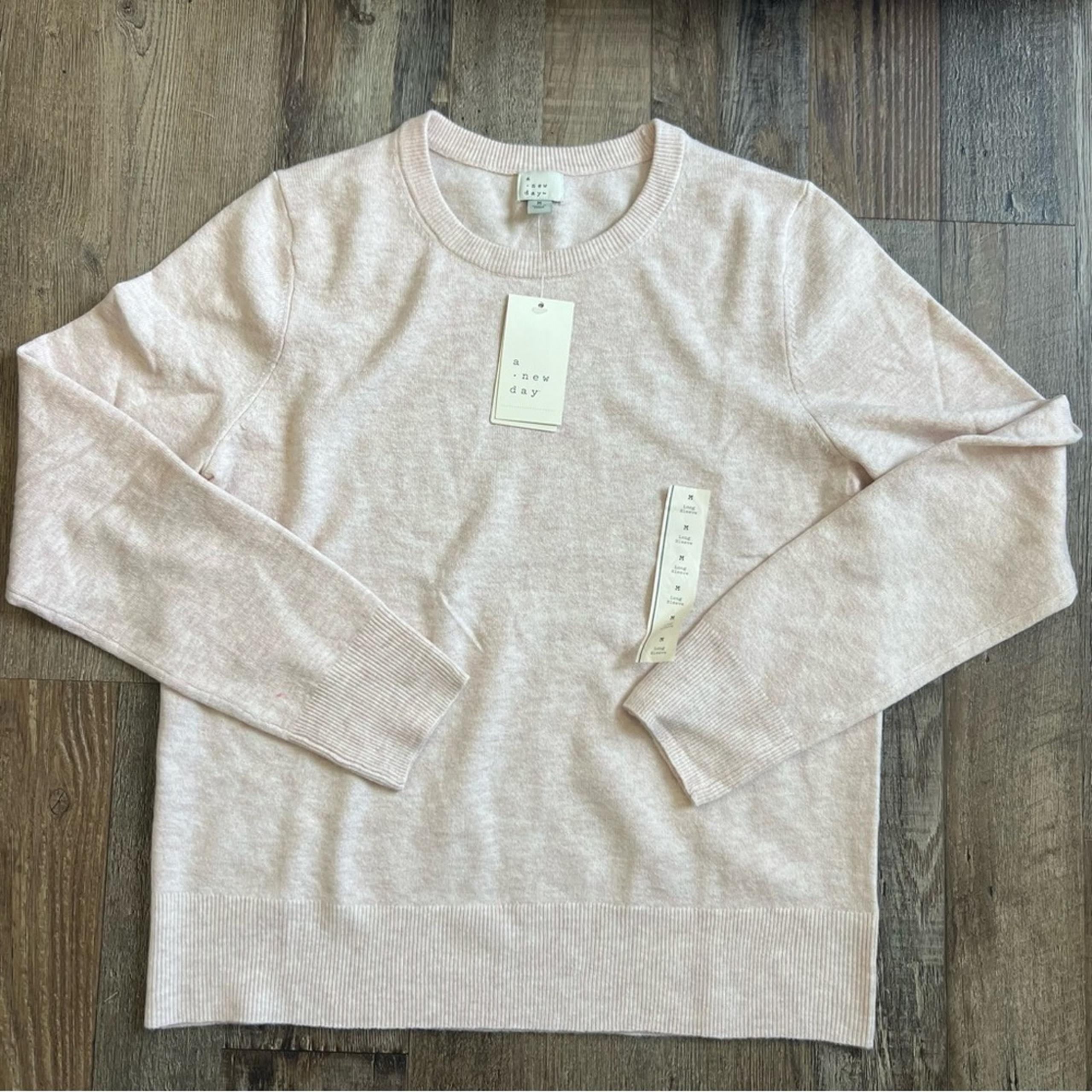 Women's Crewneck Pullover Sweater - A New Day Pink M