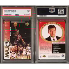 1995 Upper Deck Michael Jordan PSA 9 MINT # 339 Chicago Bulls Charlie Sheen Card