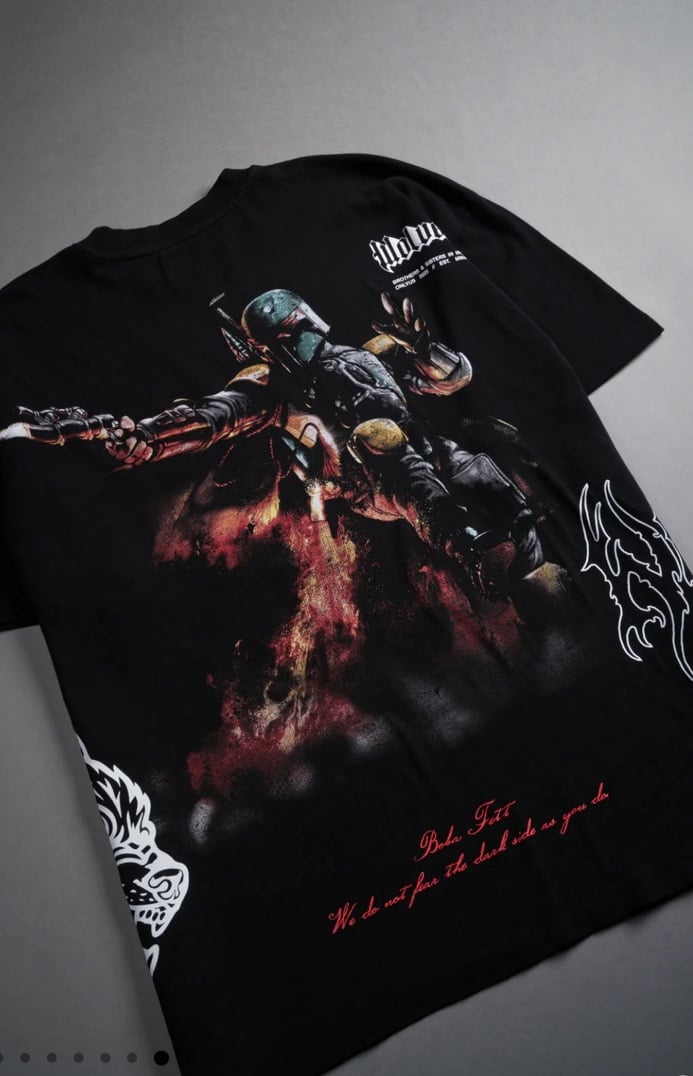 DARC SPORT BOBA FETT SIDE BY SIDE SERIES PREMIUM TEE IN BLACK SMALL