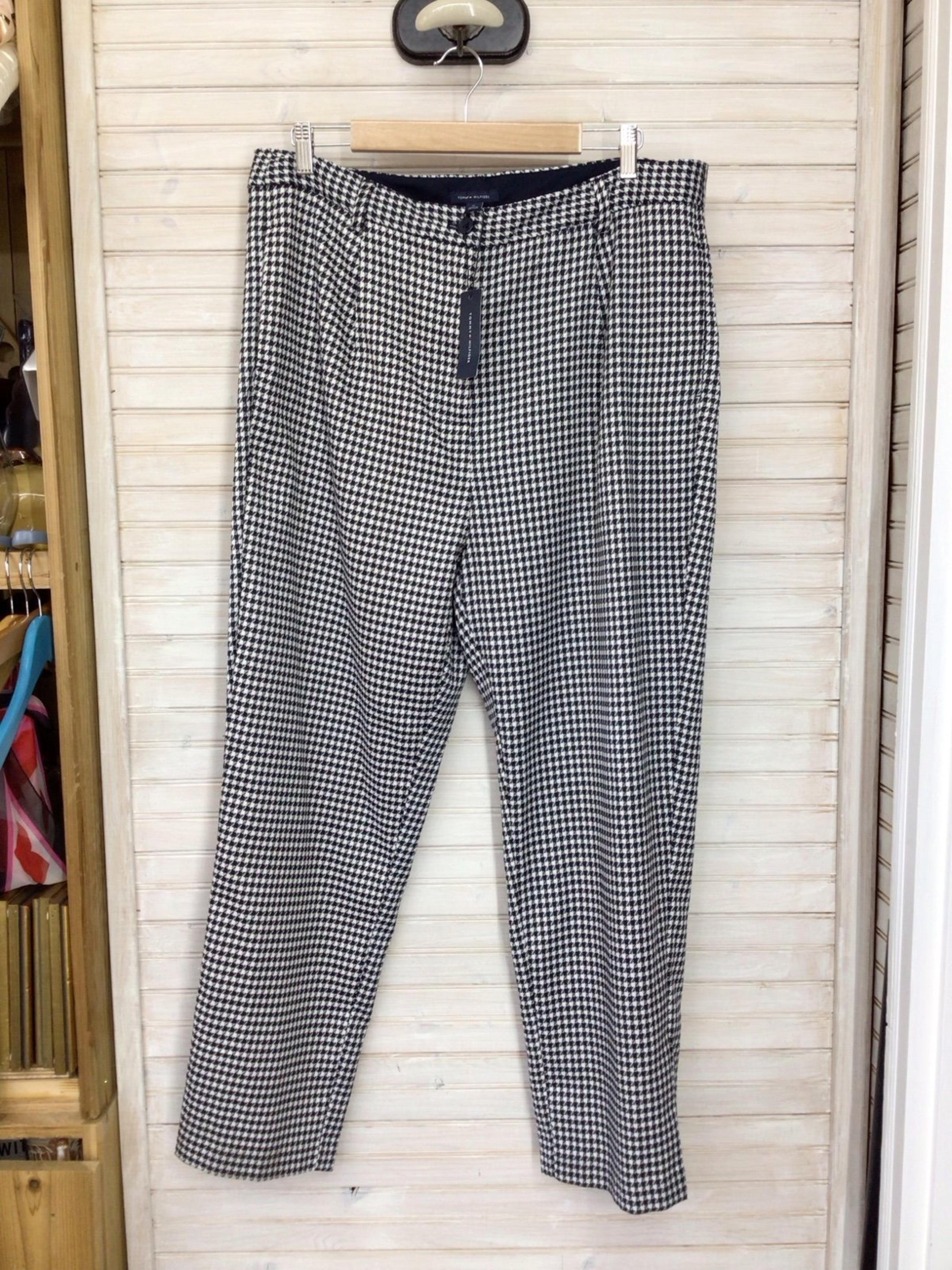 NWT Tommy Hilfiger Women’s 18 Navy White Houndstooth Slacks