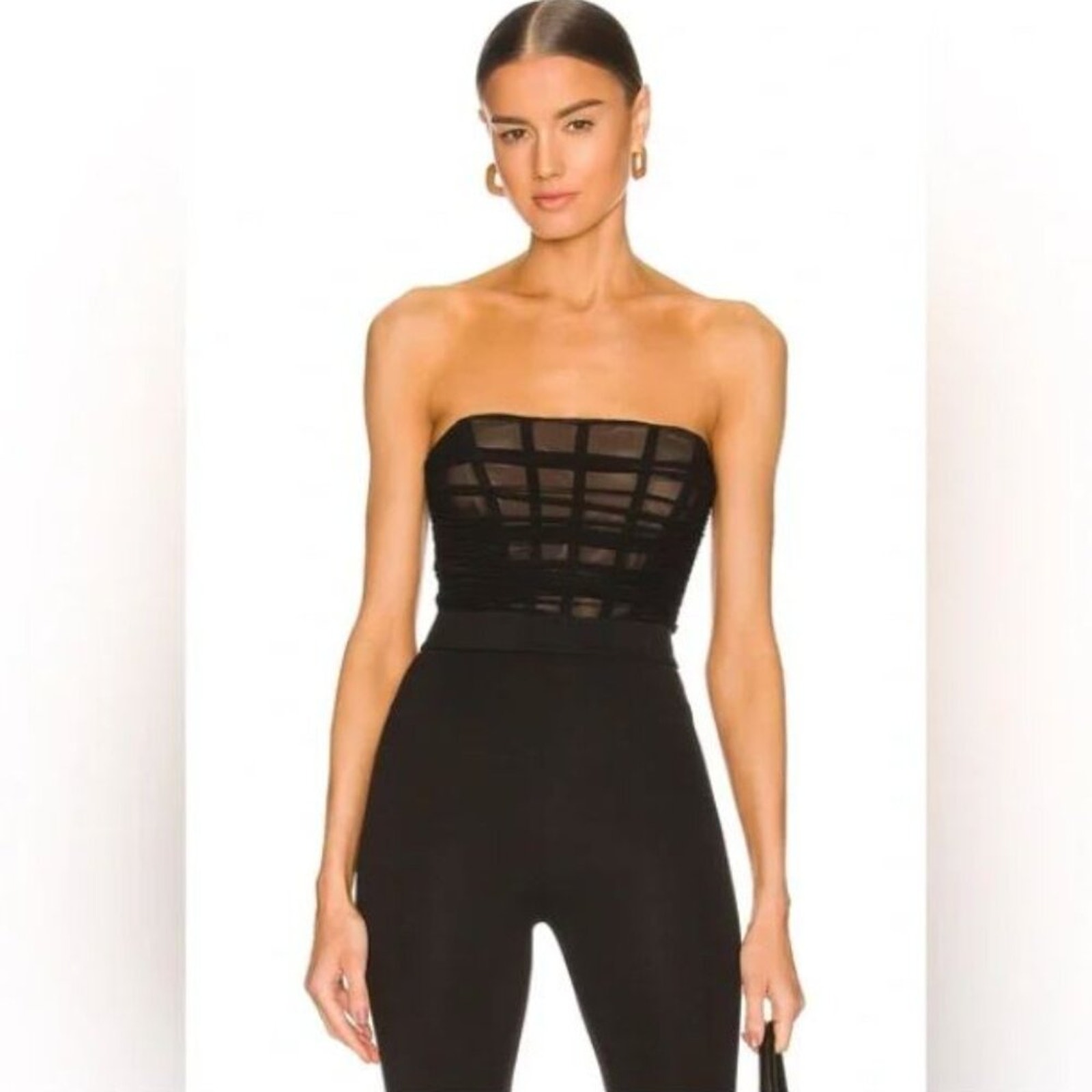 NEW Nookie Sz M Eden Mesh Bodysuit in Black