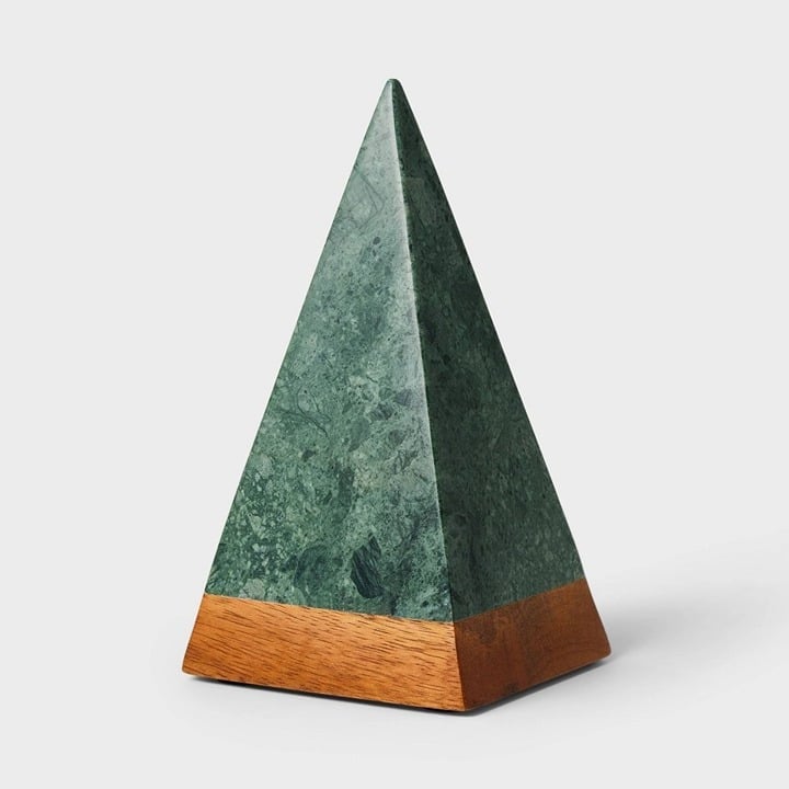 Threshold Studio McGee Marble and Wood Christmas Green Large