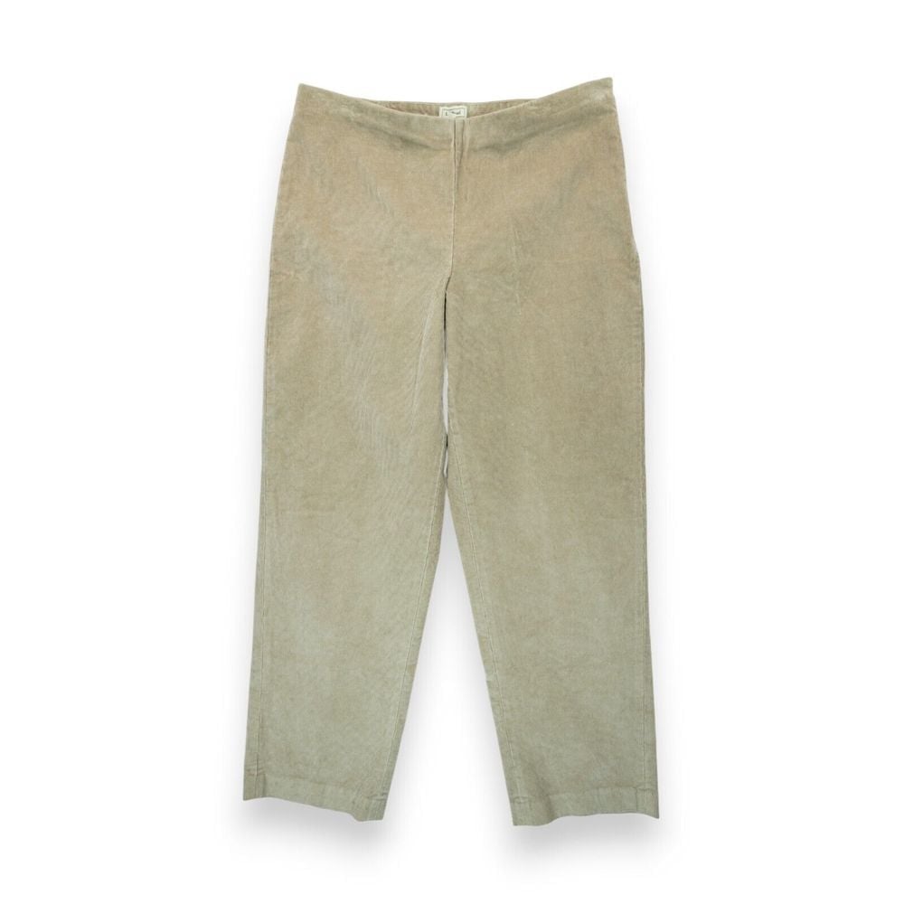 Vintage LL Bean Womens Corduroy Pants Size 14 Reg Size Zipper Beige