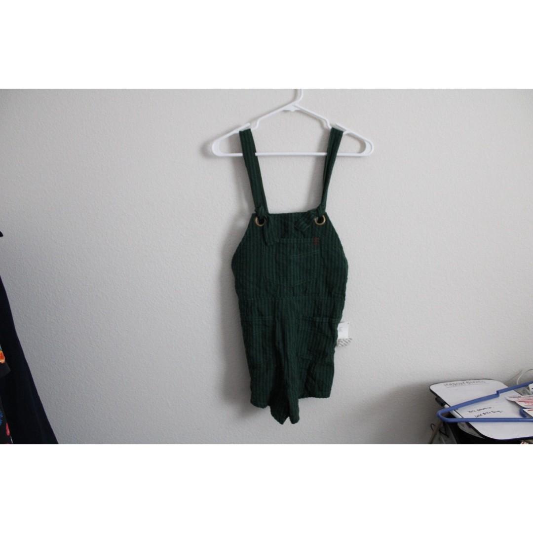 Urban Outfitters green check plaid short overalls size xsmall new with tags