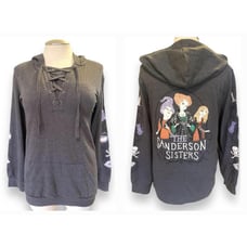 Torrid 3 (3X 22/24) Disney Hocus Pocus Lace Up Cozy Fleece Hoodie Sweatshirt