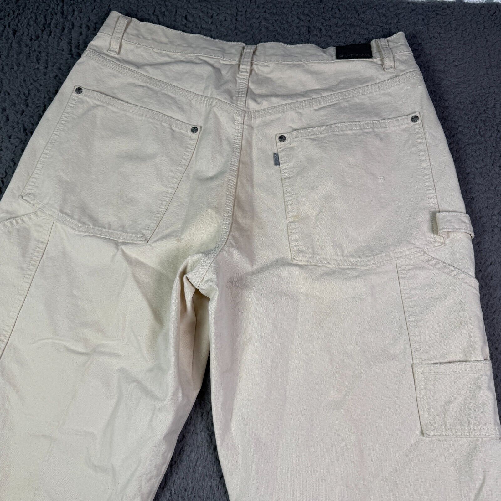 Vintage Silvertab Pants Mens 34x29 Beige Khaki Baggy Y2K Carpenter Workwear