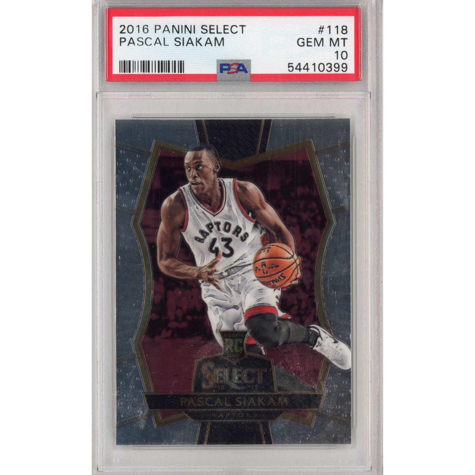 Graded 2016-17 Panini Select Pascal Siakam #118 Rookie Card PSA 10