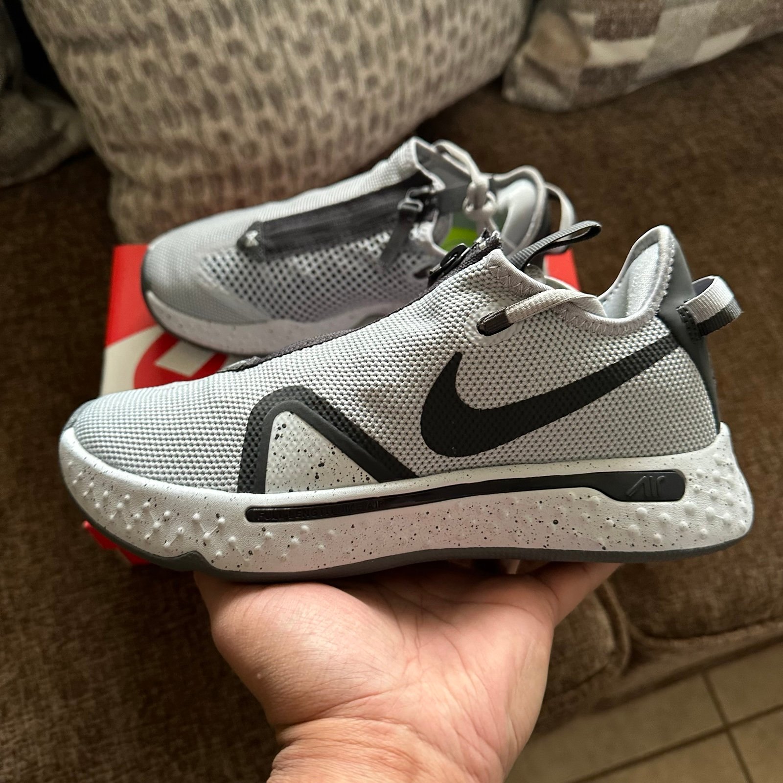 NIKE PG 4 TEAM 'COOL GREY' BASKETBALL SHOES SIZE 8 WOMEN OR 6.5 MEN