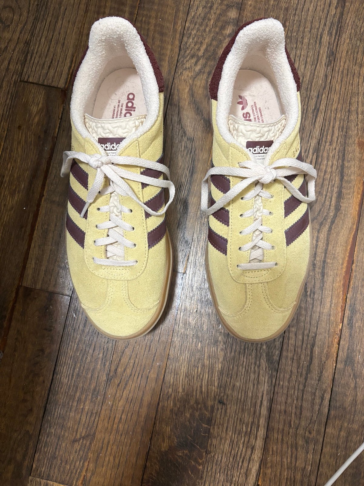 Yellow and brown adidas