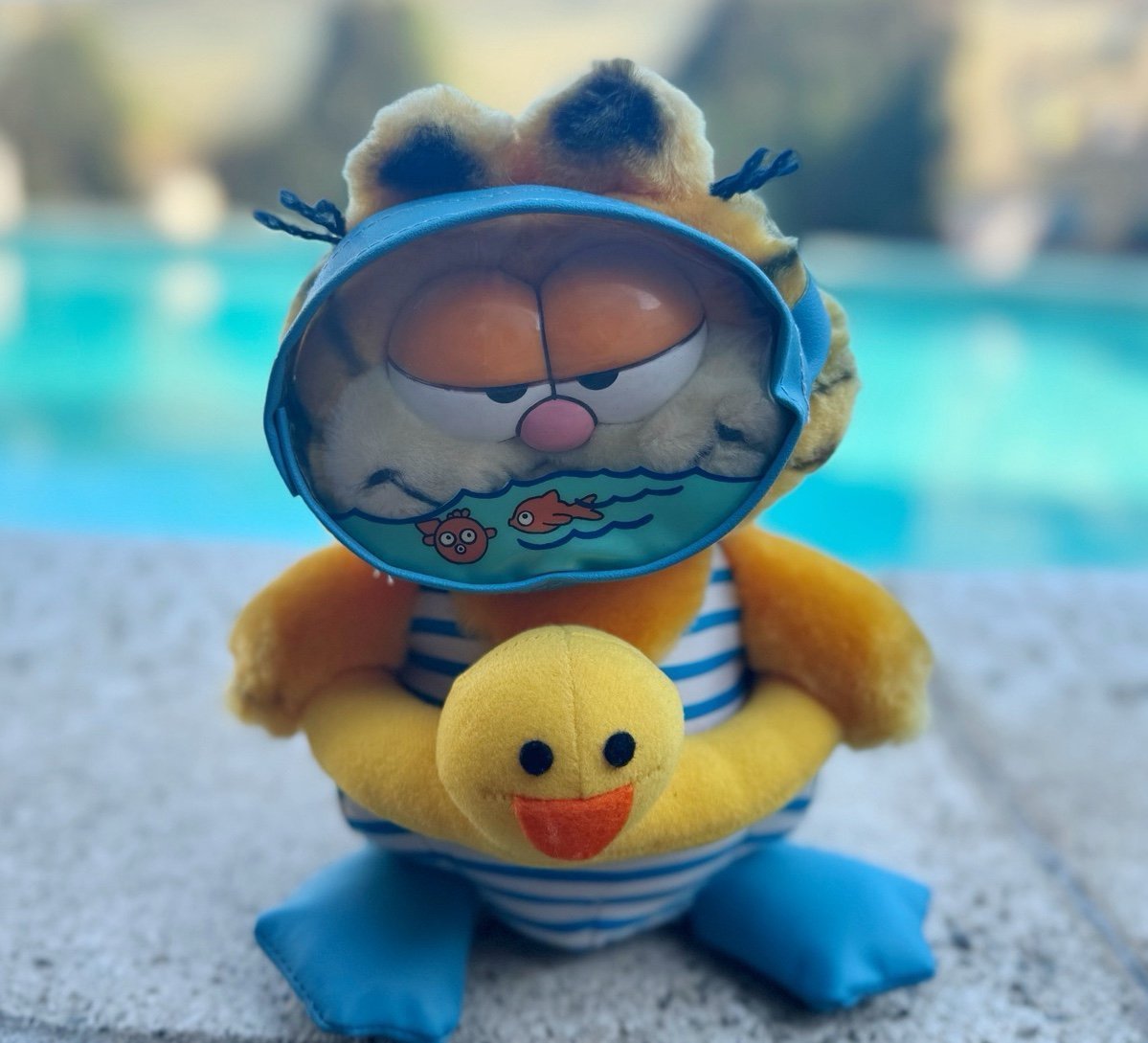 Garfield Scuba Diver 10” Plush Toy Dakin Ducky Float Stuffed Animal Toy Vintage