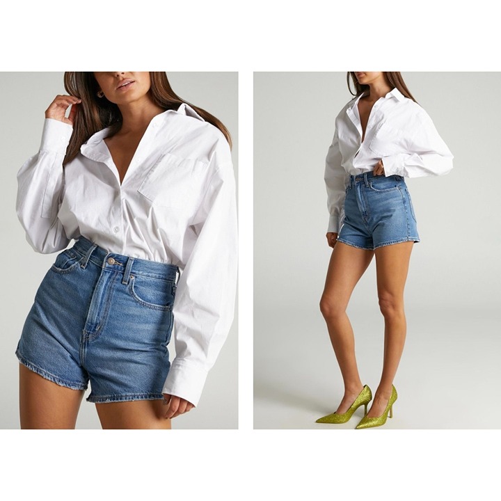 Levi's High Loose Denim Shorts Relaxed Fit Medium Wash Size 26 Preowned