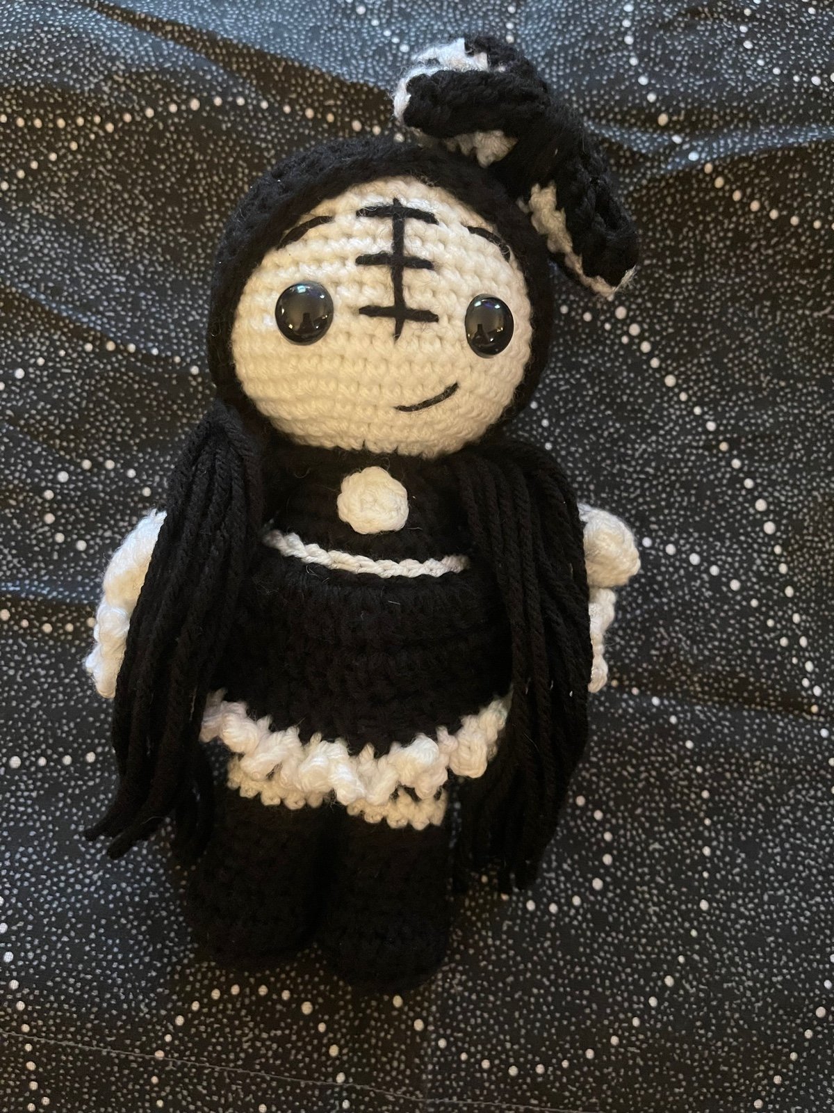 Custom crochet “GemPunk” doll