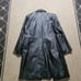 Clio vintage 90s genuine leather overcoat jacket trenchcoat black size 12 coat