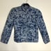 Vintage Hawaiian Jean Jacket 80s 90s Puffy Sleeve Floral Print Tropical Denim