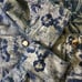 Vintage Hawaiian Jean Jacket 80s 90s Puffy Sleeve Floral Print Tropical Denim