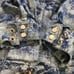 Vintage Hawaiian Jean Jacket 80s 90s Puffy Sleeve Floral Print Tropical Denim