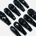 JEWELS -BLACK - LONG Ballerina - Medium Press on Nails