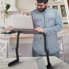 Premier Laptop Standing Lap Desk Adjustable Height Workstation Black New In Box