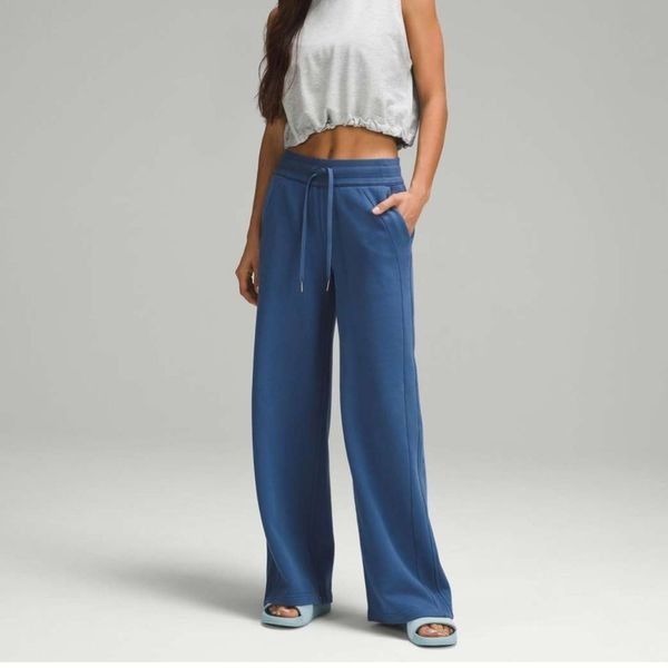 Lululemon Scuba Mid-Rise Wide-Leg Pant *Full Length Pitch Blue Size 12