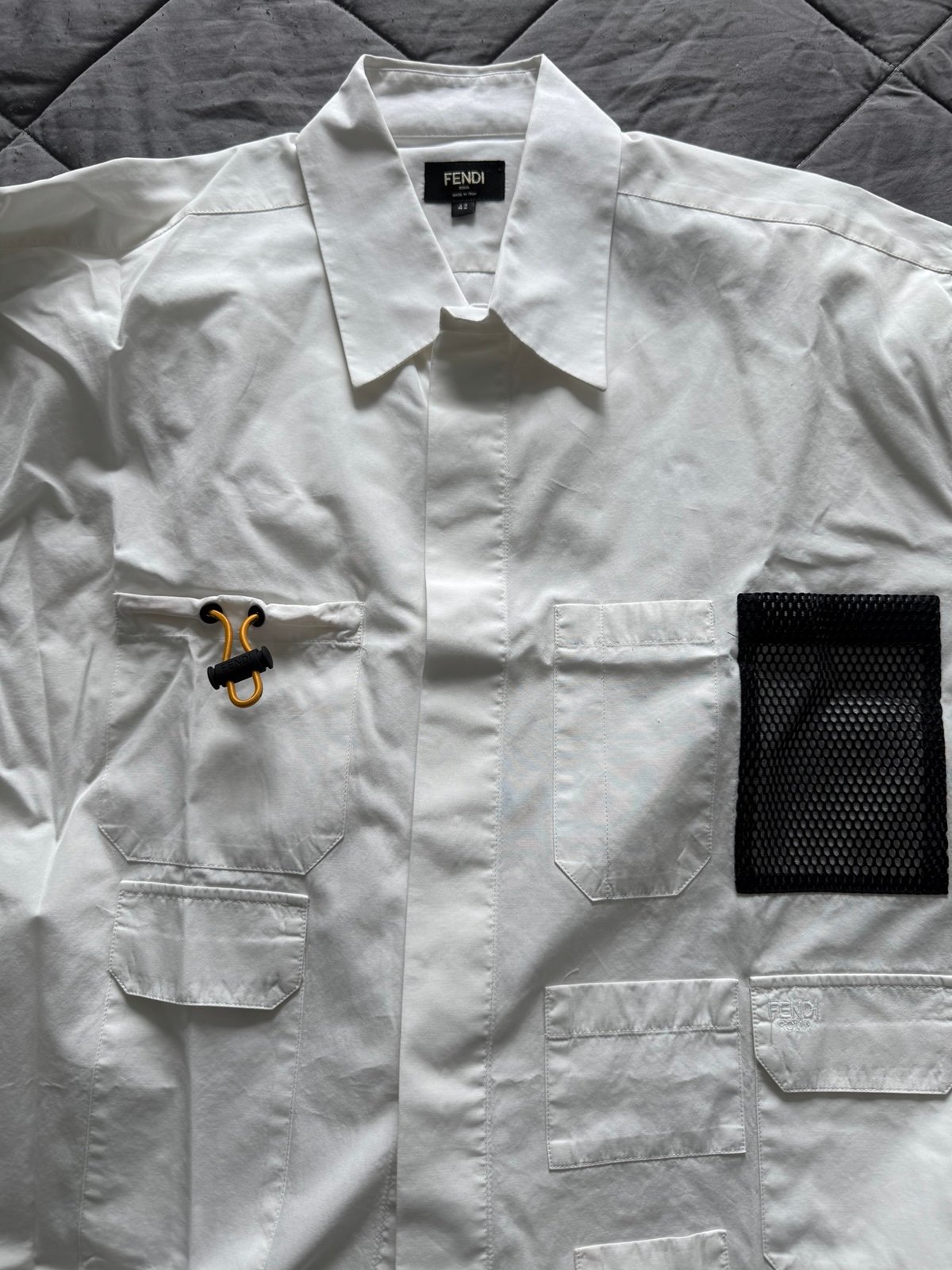 Fendi White Poplin Shirt Men