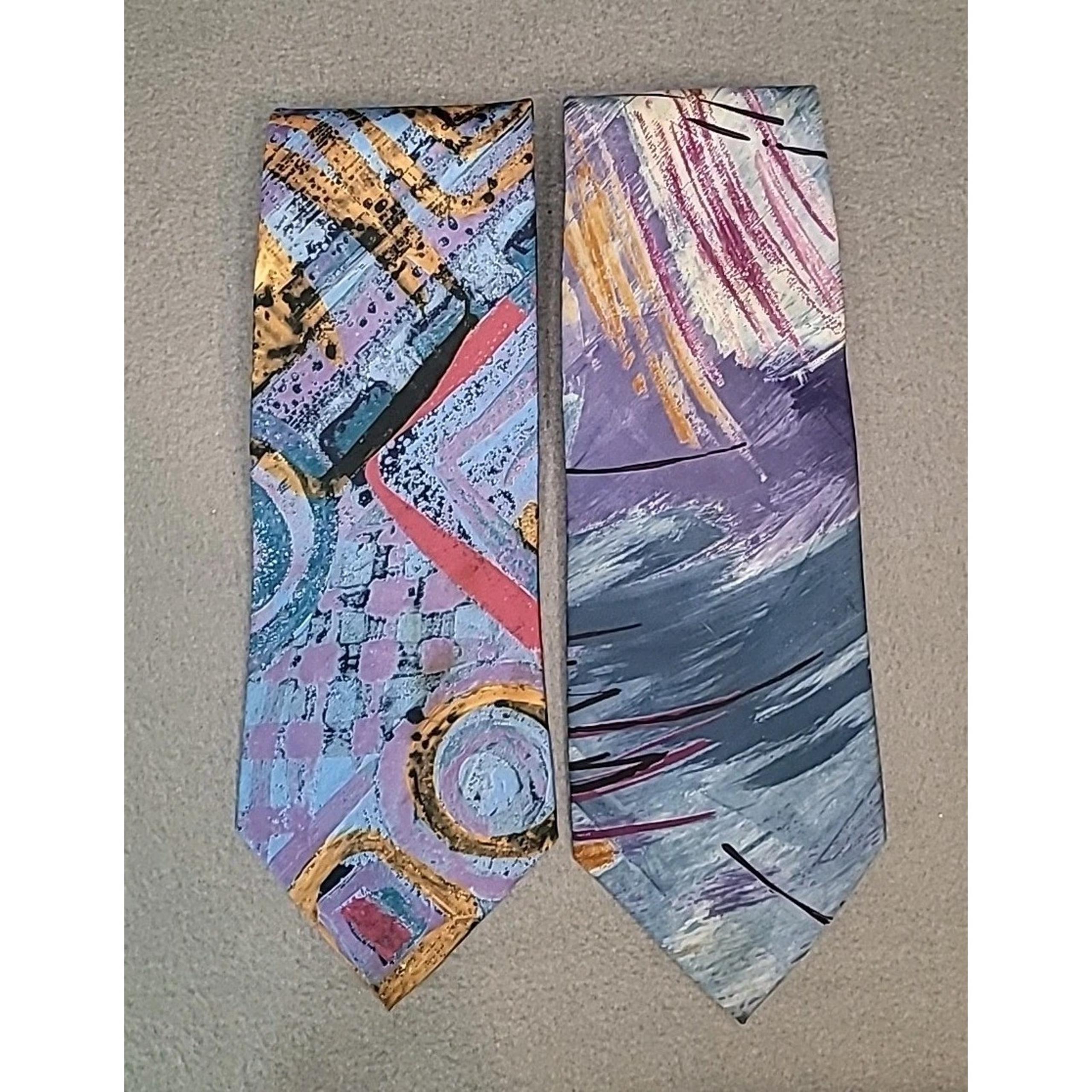 Don Giovanni (Lot of 2) Big & Tall X-Long Men’s Ties – Geo Print | VTG Necktie