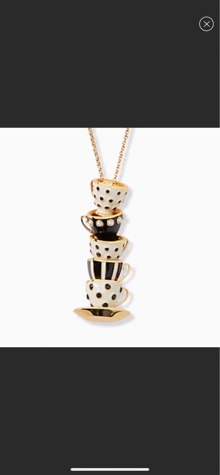 NWT Kate Spade Alice in Wonderland Teacup Pendant Necklace