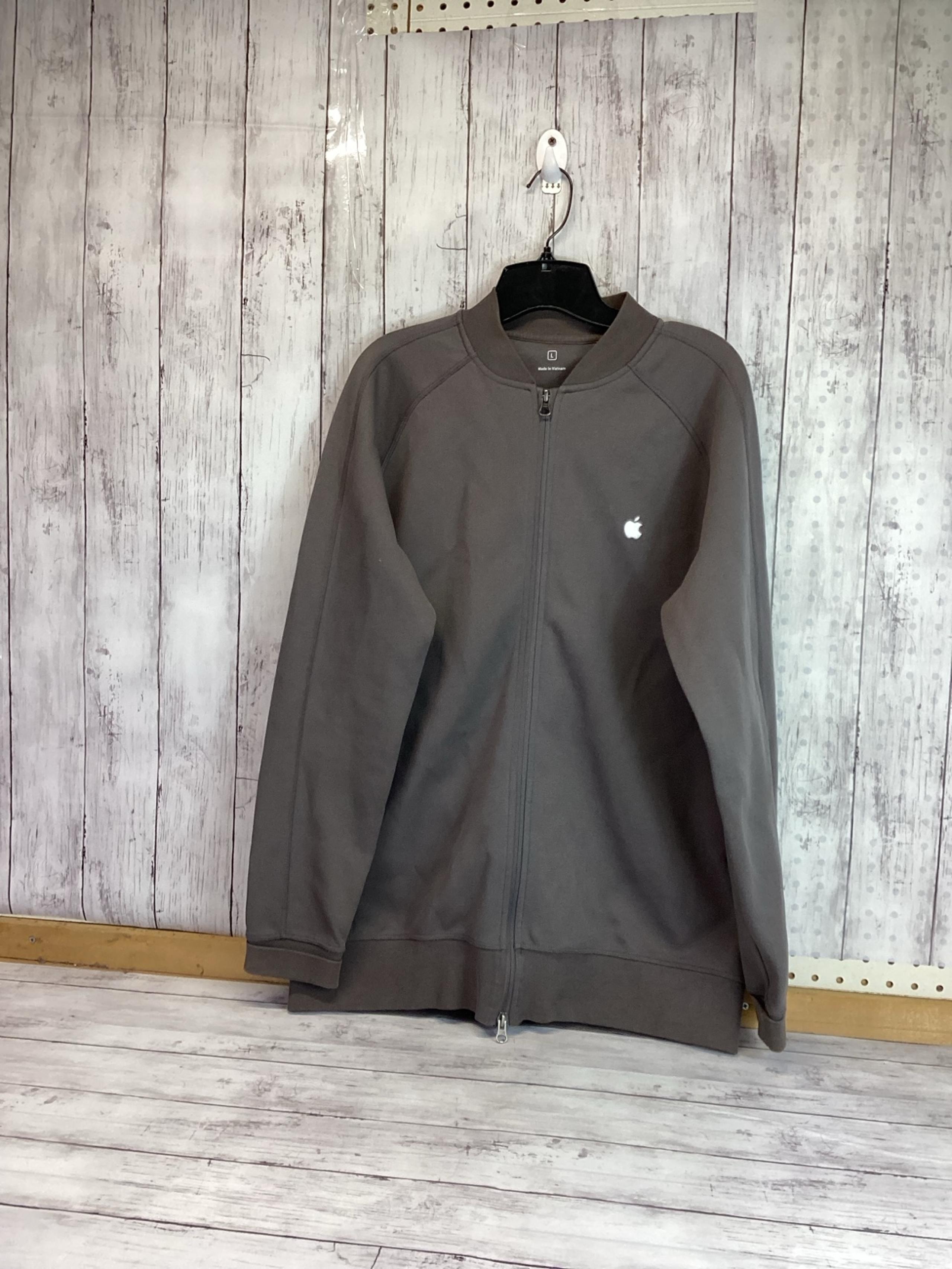 Apple Employee Jacket Adult Medium Gray Full Zip Store Uniform Workwear Mens L