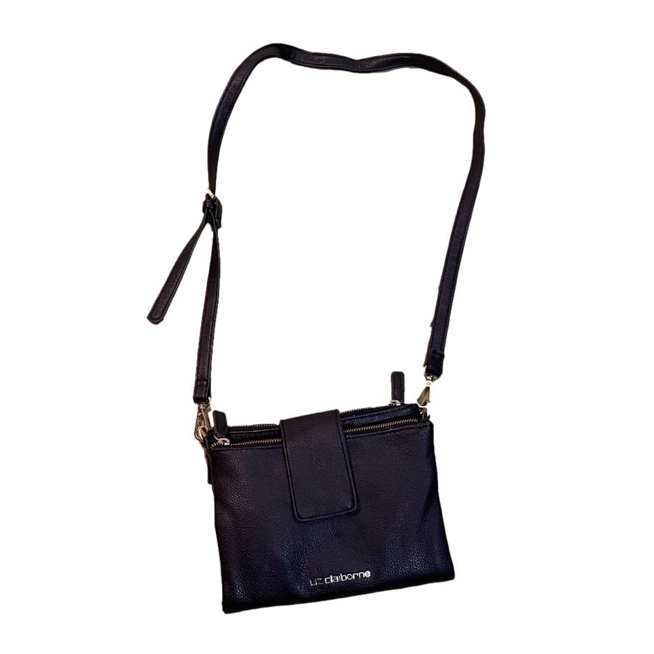 Pre-loved Liz Claiborne, black, Crossbody, granny, core purse, has slight flaws