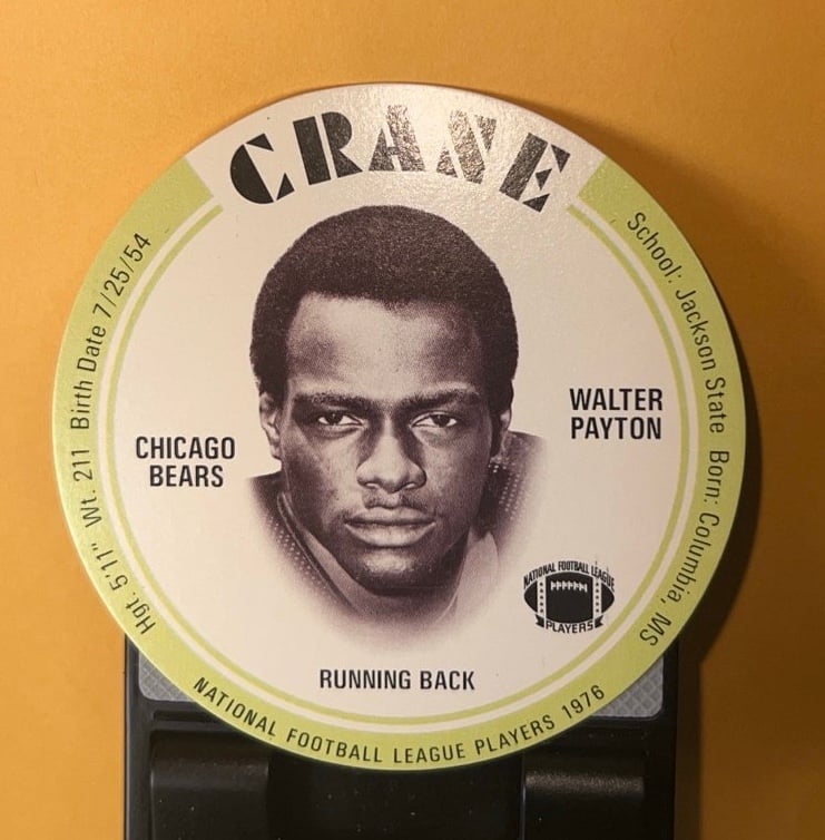 1976 WALTER PAYTON ROOKIE MSA NFL PLAYER DISCS CRANE POTATO CHIPS CHICAGO BEARS