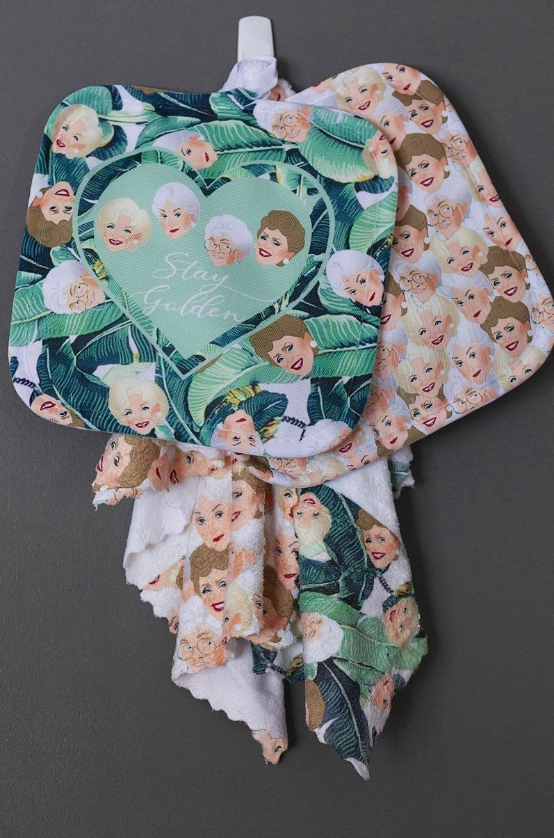 Golden Girls Kitchen Set Pot Holders Decorative Towels Cute