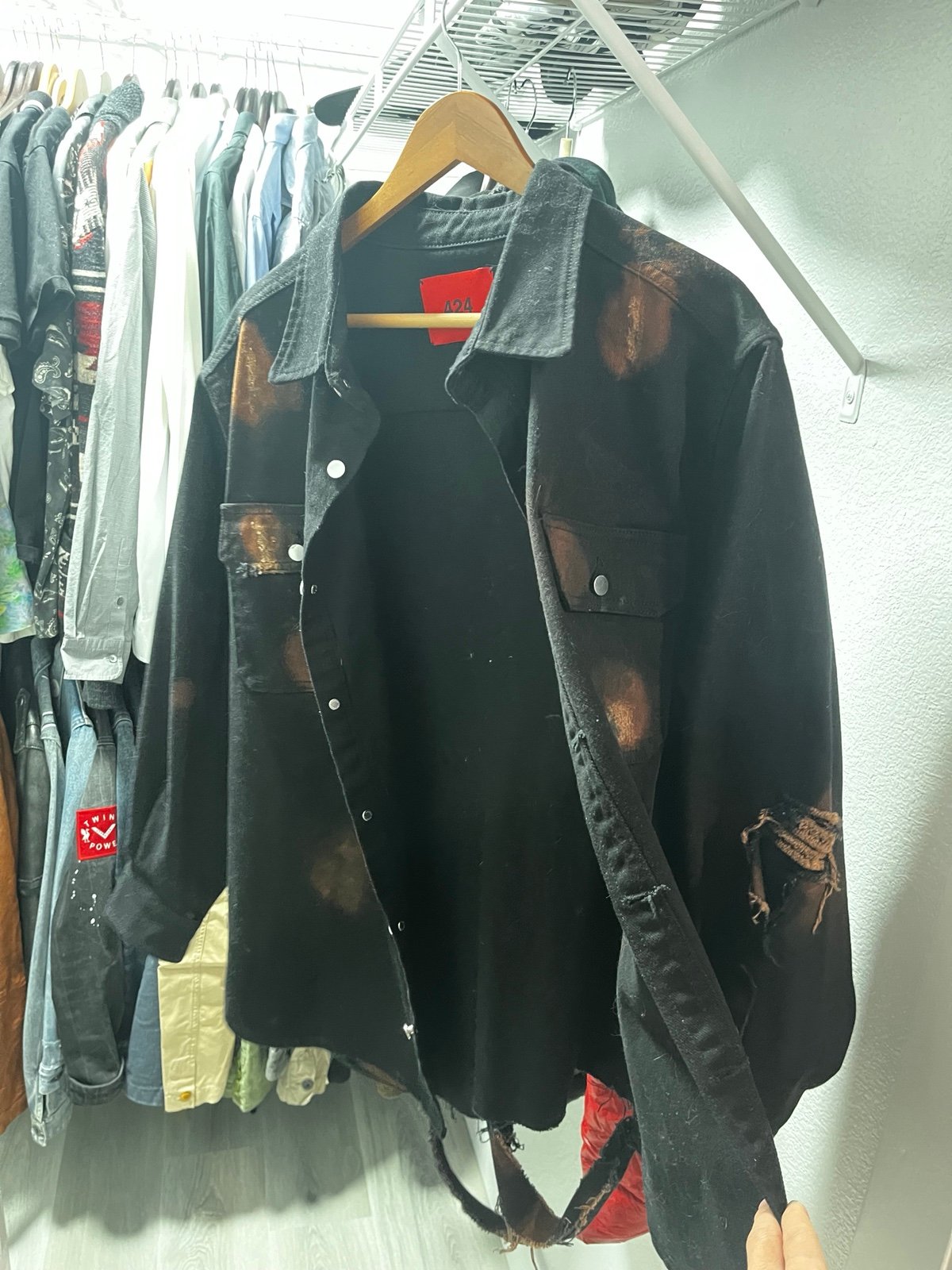 424 Black Denim Shirt