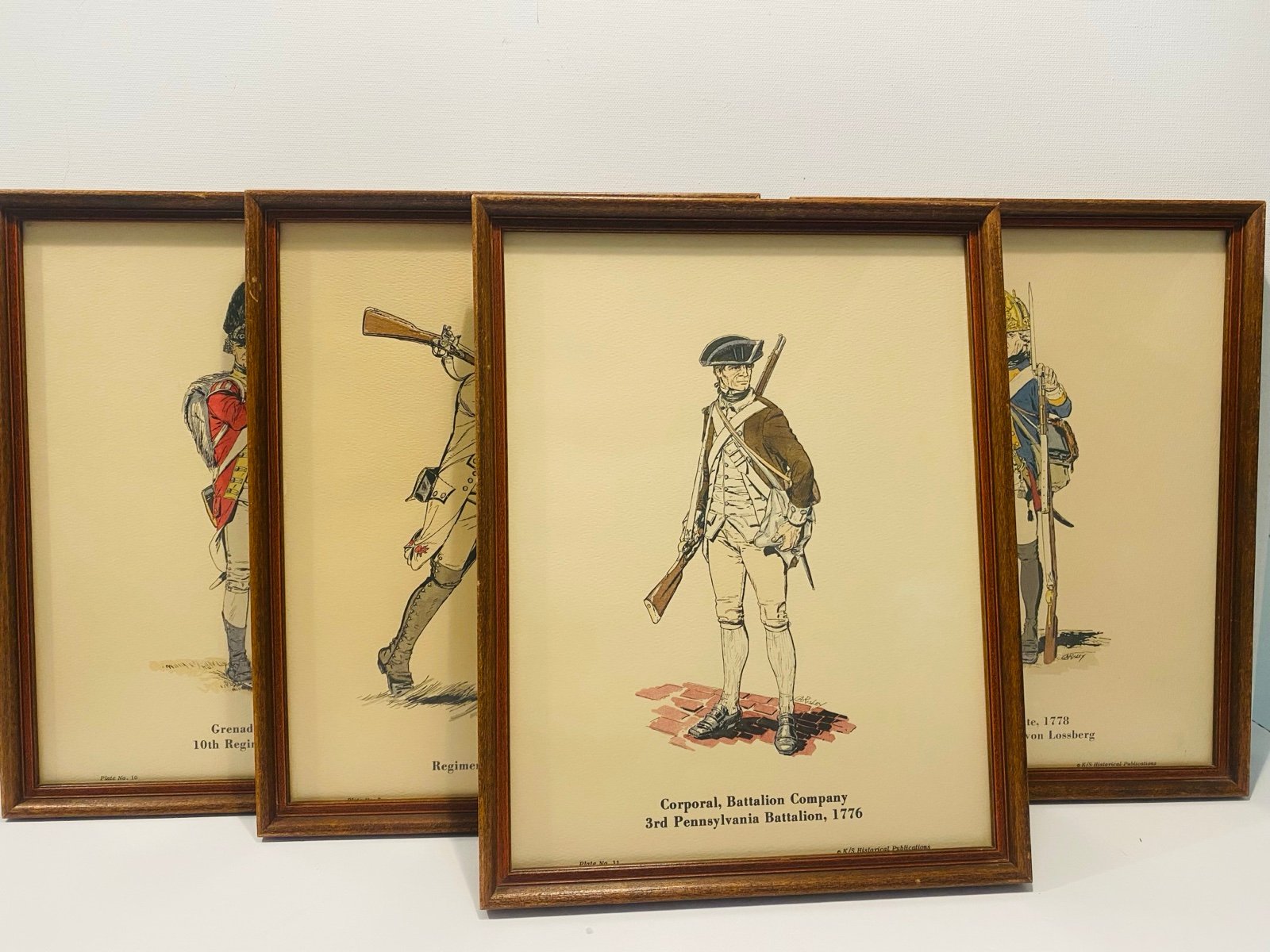 Clyde Risley Set of 4 Vintage Limited Edition Military Prints Framed 11.5”-9”. F
