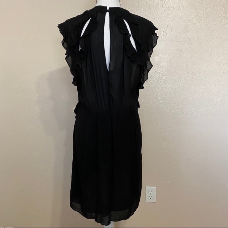 IRO Aya Women’s Black Ruffle high quality Cutout Flowy Mini Dress