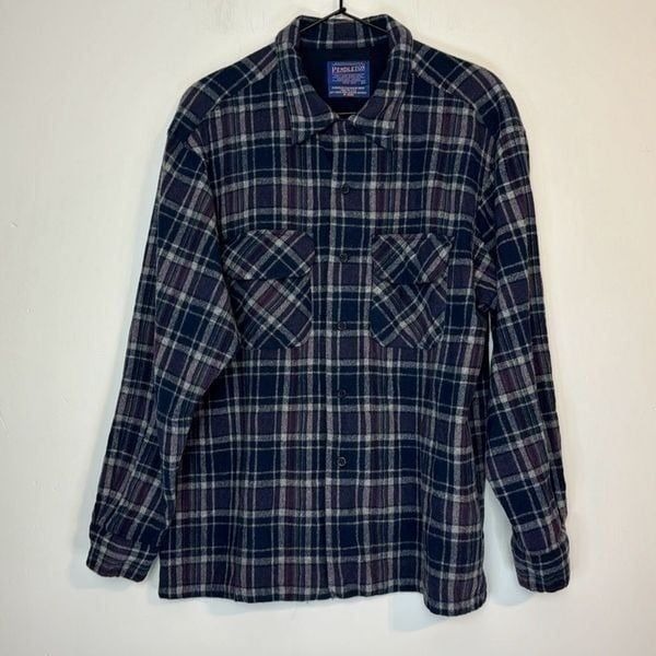 Pendelton Virgin Wool Plaid Button Down XL