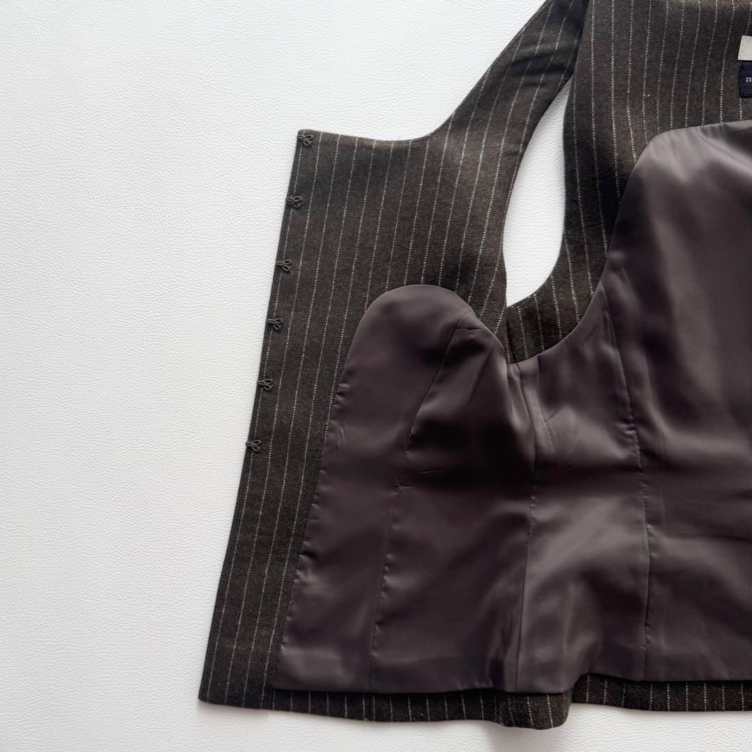 AMOMENTO Corset Vest - Brown Stripe | Garmentory