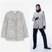 White Plaid Boucle Jacket Size S