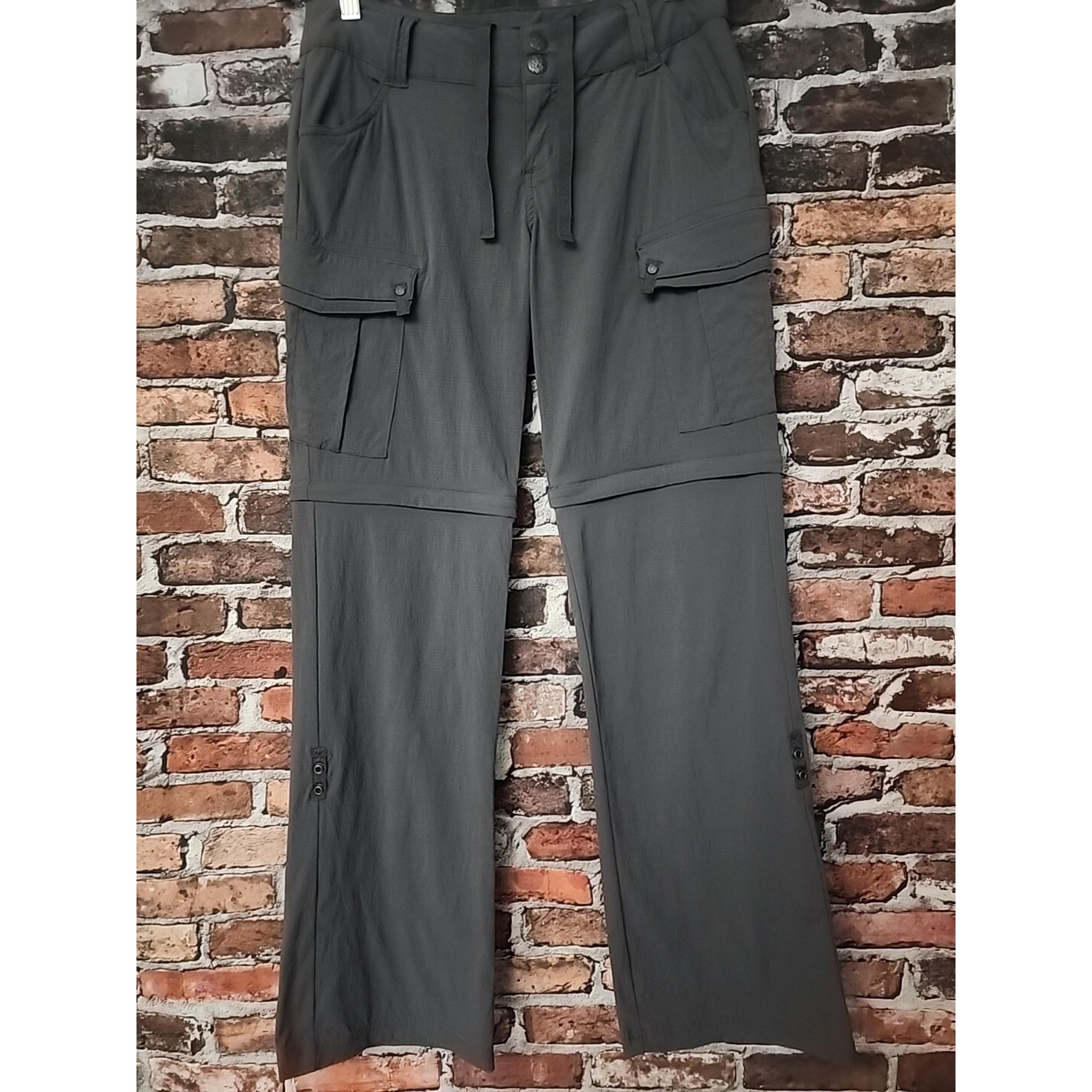 Prana Sage Convertible Pants Womens 4 Short Gray hiking walking outdoor camping