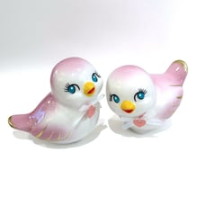 New Valentine's Day Ceramic Love Bird Set Spritz Pink Valentine's Day Decor Gift