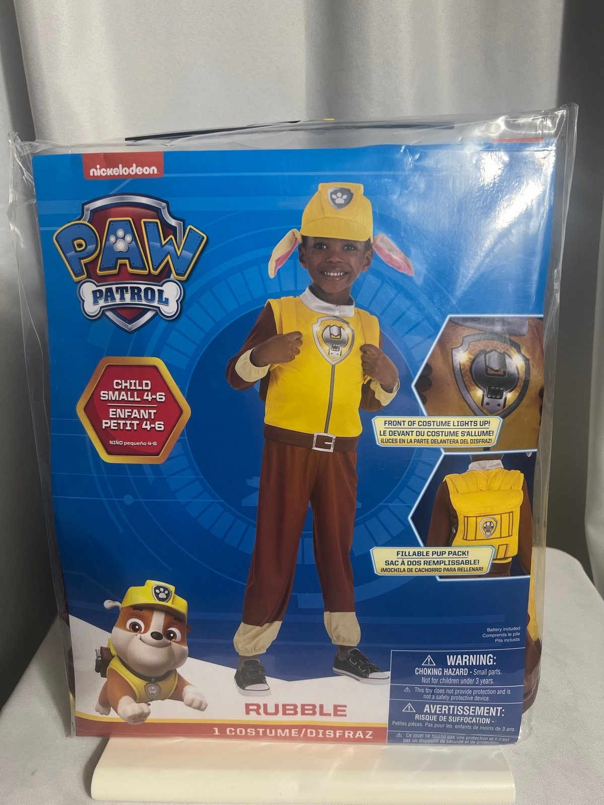 Nickelodeon PAW Patrol Rubble Costume for Kids - Yellow and Brown Size S 4-6 NWT