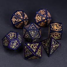 Complete Blue Sandstone Polyhedron Dice Set