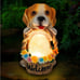 Solar Lights Cute Dog Ornaments Outdoor Garden Resin Decorative Lamp