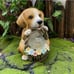 Solar Lights Cute Dog Ornaments Outdoor Garden Resin Decorative Lamp